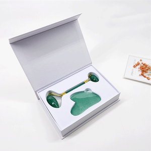 Vente en gros de pierres de massage Gua Sha en jade naturel anti-âge avec logo personnalisé, rouleau en jade - Product Image 1
