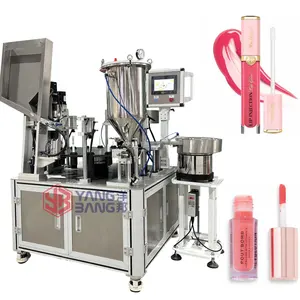 Automatic Lipgloss Filling Machine Cosmetic Beauty Make Up Lip Gloss Tube Mascara Filling And Capping Machine