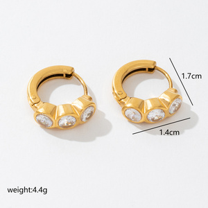 Wholesale Provence Light Luxury <strong>High</strong> <strong>End</strong> Chain Zircon Fashionable Stainless Steel Earrings <strong>Jewelry</strong> for Women Weddings Gifts - Product Image 2