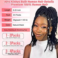 Venta al por Mayor de Cabello Humano Afro Rizado 4C de 8-20 Pulgadas, 100% Natural, Suave y Voluminoso, Resistente al Fuego, Puede Ser Teñido y Planchado