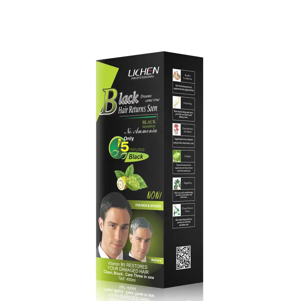 2021 neues Produkt Haarfarbe Shampoo 200 ml/ 400 ml Flaschen größen machen Ihr Etikett schwarz/braun Farbe