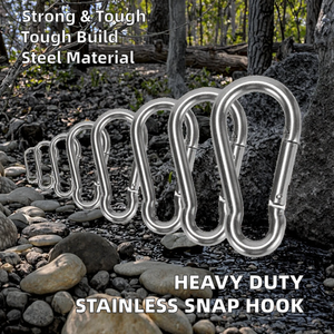 Mosquetón de Acero Inoxidable Resistente, Clip de Carabinero con Resorte, Acabado Liso, Ideal para Camping, Viajes y Actividades al Aire Libre - Product Image 3