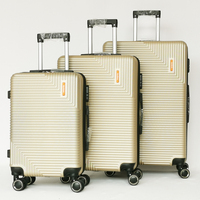 100% ABS qualité 3 pièces coque dure ensemble de bagages 20 ''24'' 28 ''Spinner plastique 4 pièces bagage chariot valise