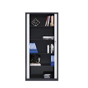 Promotion : Armoire de classement métallique moderne noire à 2 portes coulissantes à volets roulants en acier - Product Image 3