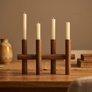 Mango Wood Candle Holder Decorative Wooden <b>Tealight</b> Stand for Dining Table Wedding Party Modern Farmhouse Home Decoration - Product Image 2