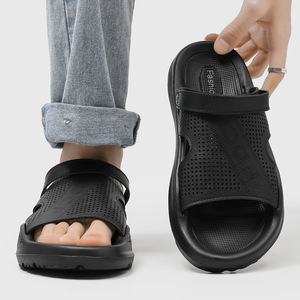 Sandalias individuales bordadas para hombre, impermeables y antideslizantes, negras, para uso en exteriores, verano 2026 - Product Image 6