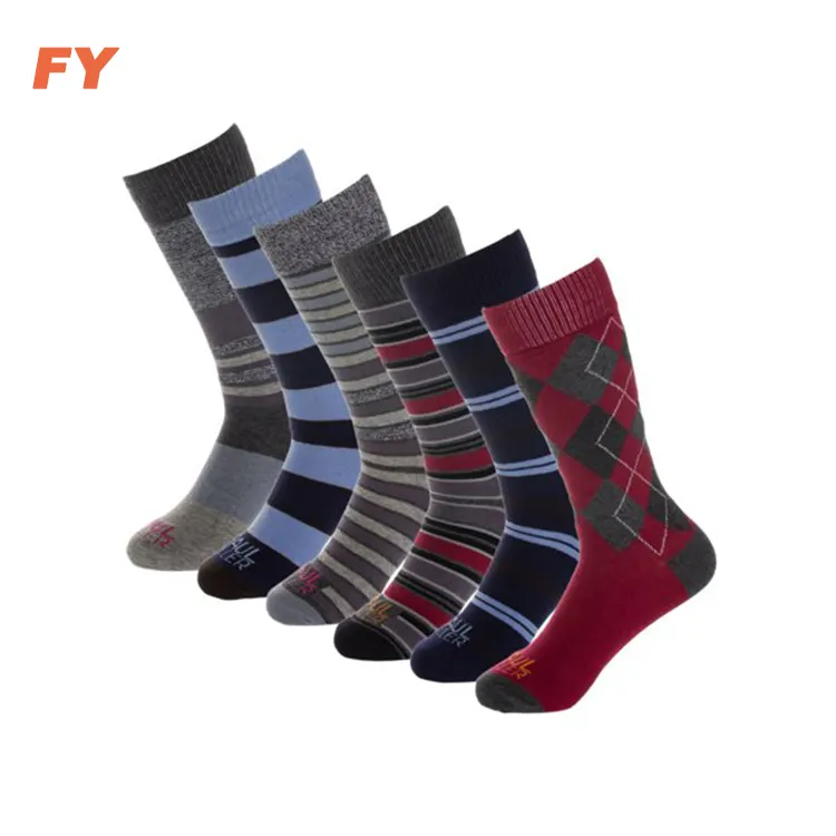 wholesale high quality personalized patterned mens formal socks casual grey business office crew cotton wool dress socks for men
