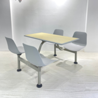 Ensemble table et chaises de salle à manger modernes en bois et métal pour 4 personnes, 120x60cm, pour restaurants, hôtels, écoles, hôpitaux, mobilier de salle à manger commercial