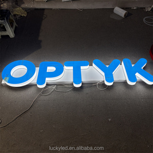Letreros DE LA EMPRESA Led Acrílico Luz <span class=keywords><strong>Letras</strong></span> de canal Exterior 3D Acrílico Frontal y lateral Iluminado Led Tienda Sign - Product Image 3