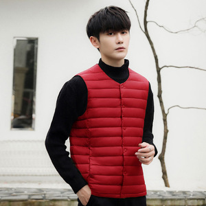 Vente en gros Veste en duvet d'hiver légère de qualité supérieure Veste bouffante <span class=keywords><strong>sans</strong></span> manches avec sac de rangement Gilet en duvet d'hiver pour hommes - Product Image 2