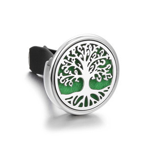 Diffuseur d'huiles essentielles en acier inoxydable, <span class=keywords><strong>arbre</strong></span> de vie, clip pour les évents de voiture, creux, aromathérapie, désodorisant d'air - Product Image 5