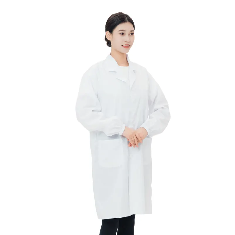 מעיל לבן רפואי בהתאמה אישית מקצועית לנשים וגברים לבגדי עבודה של רופא ואחות במדי בית חולים