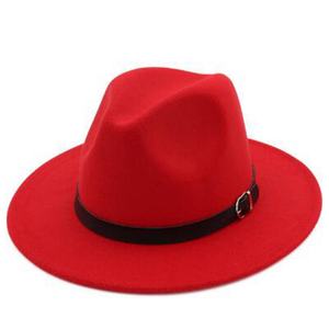 Nuevos Sombreros Fedora de Moda para Hombre y Mujer, Comercio Exterior, Otoño Invierno, Color Sólido, Estilo Panamá Jazz Casual, Sombreros Suaves con Tira de Cuero - Product Image 1