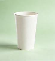Gobelets en papier simple paroi enduits pour usage industriel, double revêtement PE, blancs, pour café glacé, jus, bubble tea, avec logo personnalisé, vente en gros