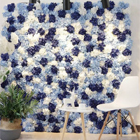 Panneau mural floral MoKtong blanc et bleu ciel 5D avec roses en soie réalistes pour toile de fond de fête de révélation du sexe ou de baby shower