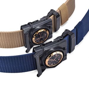 Nouvelle <span class=keywords><strong>ceinture</strong></span> pour <span class=keywords><strong>homme</strong></span> en <span class=keywords><strong>toile</strong></span> et nylon avec boucle à bouton-poussoir en alliage, longueur 120 cm, vert <span class=keywords><strong>militaire</strong></span>, épaisse et durable, pour jeunes - Product Image 4