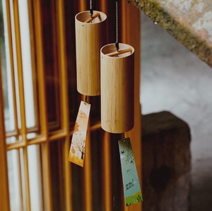Eco-friendly Solid Bamboo Wind <b>Chime</b> Meditation Sound Healing Wind <b>Bell</b> Indoor Outdoor Garden Patio Hanging Crafts Decor - Product Image 2