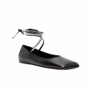 Primavera estate ragazze scintillanti strass scarpe stringate alla moda da donna a punta quadrata Comfort <span class=keywords><strong>ballerine</strong></span> bianche <span class=keywords><strong>nere</strong></span> - Product Image 2