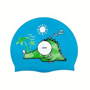 Gorro de Natación de Silicona sin Costuras de Alta Elasticidad para Niños OCORT CP-2, Nuevo, con Diseño de Dibujos Animados, para Entrenamiento, a la Moda - Product Image 5