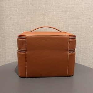 Estuche de Maquillaje de Cuero Genuino de Gran Capacidad, Duradero, con Cierre Superior, Logotipo Personalizable, Bolsa de Joyería Multifuncional para <span class=keywords><strong>Viaje</strong></span> - Product Image 3