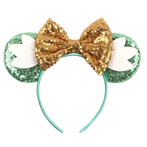 Serre-<span class=keywords><strong>tête</strong></span> en gros <span class=keywords><strong>à</strong></span> sequins motif oreilles de Mickey et nœud, accessoire photo pour filles, cadeau de vacances, coiffe mignonne pour femme, coiffe de fête - Product Image 6