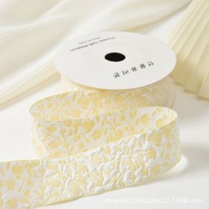 Ruban en polyester gaufré floral Zexiao, couleur personnalisée, élégant, 2,5/4 cm, pour décoration de robe de mariée, haute ténacité - Product Image 3
