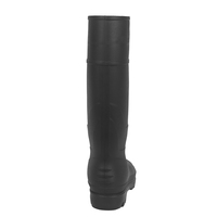Bottes de sécurité en PVC personnalisées OEM modèle 802, entièrement noires, imperméables, antidérapantes, pour travaux agricoles et de construction