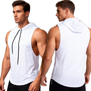 XIANGYU Débardeur <span class=keywords><strong>de</strong></span> sport à capuche sans manches pour homme, séchage rapide, pour <span class=keywords><strong>musculation</strong></span> et entraînement - Product Image 2