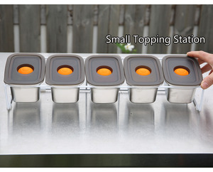 Station de Garniture pour Petites Pizzas avec Plusieurs Compartiments en Acier Inoxydable de Qualité Alimentaire pour <span class=keywords><strong>Sauce</strong></span> d'Assaisonnement - Product Image 2