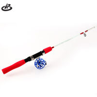 Tongkat pancing es, 60cm-100 cm air tawar ultra ringan serat kaca 2 busa Solid Grip musim dingin