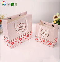 Bolsas de Papel Kraft Reciclables Ecológicas Personalizadas de Fábrica, Impresión UV, Color Rosa, Logotipo Personalizado para Ropa, Zapatos, Embalaje, Regalos