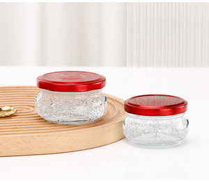 Usine 80ml 3oz large bouche ronde en verre transparent <span class=keywords><strong>nid</strong></span> d'oiseau caviar bouteille de stockage miel bocal en verre avec couvercle - Product Image 4