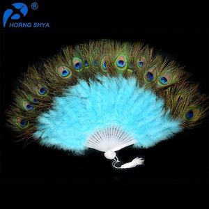 Abanico <span class=keywords><strong>de</strong></span> mano plegable <span class=keywords><strong>de</strong></span> plumas <span class=keywords><strong>de</strong></span> pavo real para mujer, accesorio para fiesta <span class=keywords><strong>de</strong></span> té, baile <span class=keywords><strong>de</strong></span> vacaciones, decoración nupcial para boda, venta al por mayor - Product Image 6