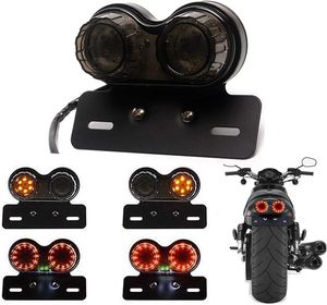 Luz Trasera LED para Motocicleta, Luz de Moto DC 12V, Luz de Freno Integrada con Luz de Matrícula Genérica para ATV Chopper - Product Image 1