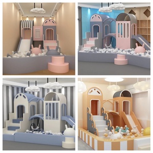 Mini Área de Juegos Suave Comercial para Interiores para Niños Pequeños en Blanco y Rosa con Tobogán, Set de Juego Infantil para Fiestas en Patios Interiores - Product Image 2