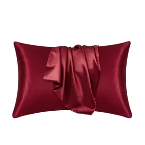 Wholesale Organic Luxury 100%Silk Pillowcase Solid Color Comfortable Mulberry Silk Pillow Case