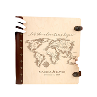 Logo gravé personnalisé Album de scrapbooking en bois Cadeau d'anniversaire de mariage Artisanat en bois Boîtes en bois Panneaux muraux