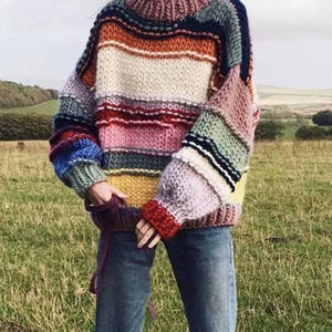 Suéter 2024 para Mujer, Jersey de Punto, Suéter <span class=keywords><strong>Italiano</strong></span> Personalizado Tejido a Mano con Intarsia, Suéteres Extra Grandes para Mujer - Product Image 6