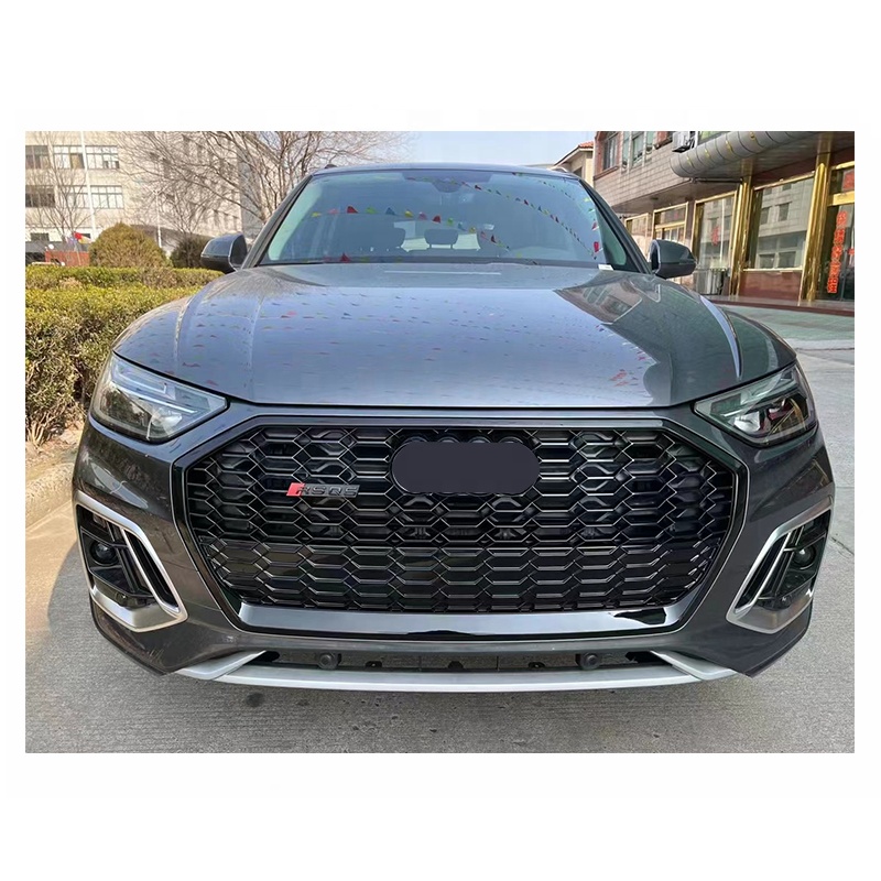 車Q5 SQ5クロームブラックハニカムメッシュグリルRSQ5スタイル