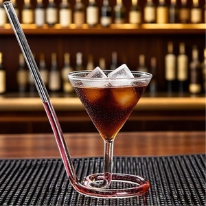 Vaso de Vidrio en Espiral para Cócteles, Vaso Giratorio para Martini, Vaso con Pajita para Jugo, Café, Vaso Vampiro, Vaso para Whisky, Capacidad de 101-200 ml, Moderno - Product Image 1