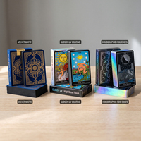 Cartes de Tarot à Bords Dorés, Impression de Luxe, Jeu d'Oracle Gaufré à la Feuille Céleste, Vente en Gros, Tarot des Constellations Personnalisé