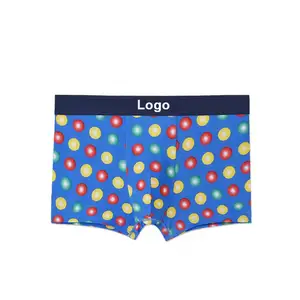 Boxer da uomo di alta qualità sexy cartoon puntini colorati slip stampati per uomo mutandine skinny elastiche 95% cotone