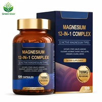 Complément alimentaire en capsules de magnésium 12-en-1 complexe 700mg, marque privée, formule personnalisée OEM ODM, conception graphique
