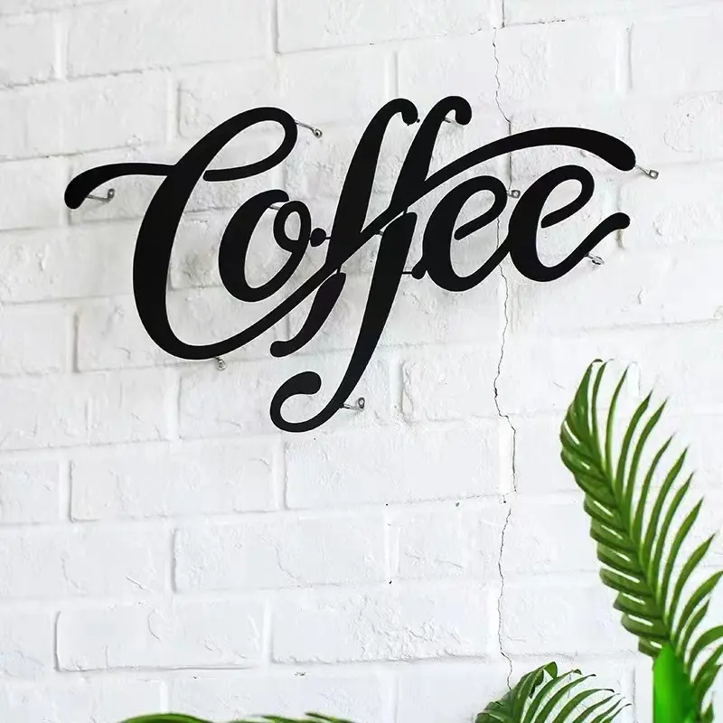 SRY SIGN – mur de lettres en métal en acier inoxydable, design personnalisé pour café et thé au lait