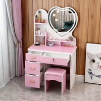 Commode de chambre à coucher moderne simple princesse, table de maquillage multifonctionnelle via une petite table de maquillage domestique
