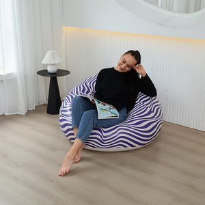 Canapé gonflable TANYOZHE 110x85cm, design rayé, chaise inclinable portable d'extérieur pour adultes - Product Image 2
