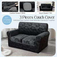 Housses de canapé 3 places en velours MeiMeileo, 2 coussins, respirantes, anti-poussière, extensibles, lavables, antidérapantes, design gaufré