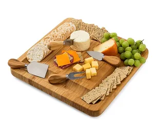 Produits populaires Outils de couteaux uniques et planche à fromage en bois en forme de spciailized avec tiroir carré.