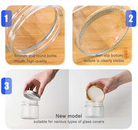 Custom Food Package Clear 280ml 380ml 500ml Round Glass Jam Jar With Metal Lid