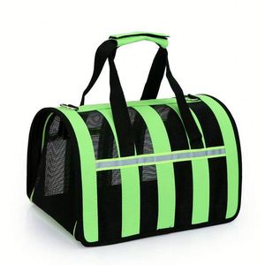 Reflective Strip Breathable Oxford Mesh Foldable <b>Pet</b> <b>Carrier</b> Striped Portable Hand Shoulder Cat Dog Travel Bag Large Outdoor - Product Image 1